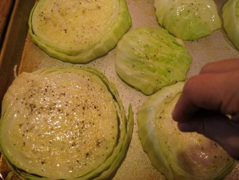 Garlic Rubbed Roasted Cabbage Steaks