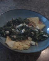 Tomato omlette w/sautee spinach