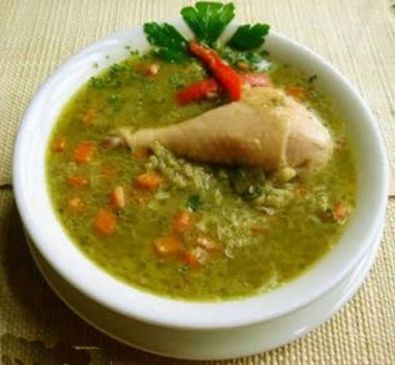 Aguadito de Pollo ( Peruvian chicken and rice soup)