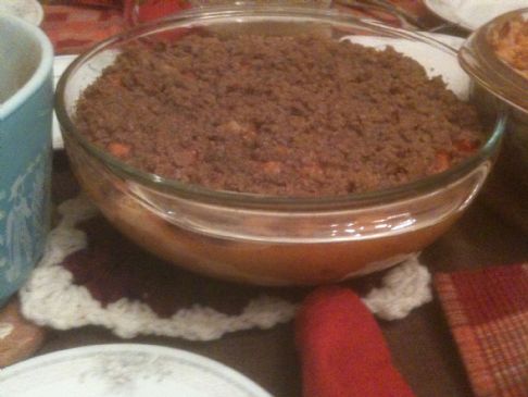 Sweet Potato Casserole w/ Ginger Snap Streusel topping