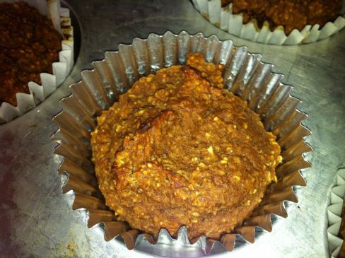 Hint of Chocolate Pumpkin Protein Muffins