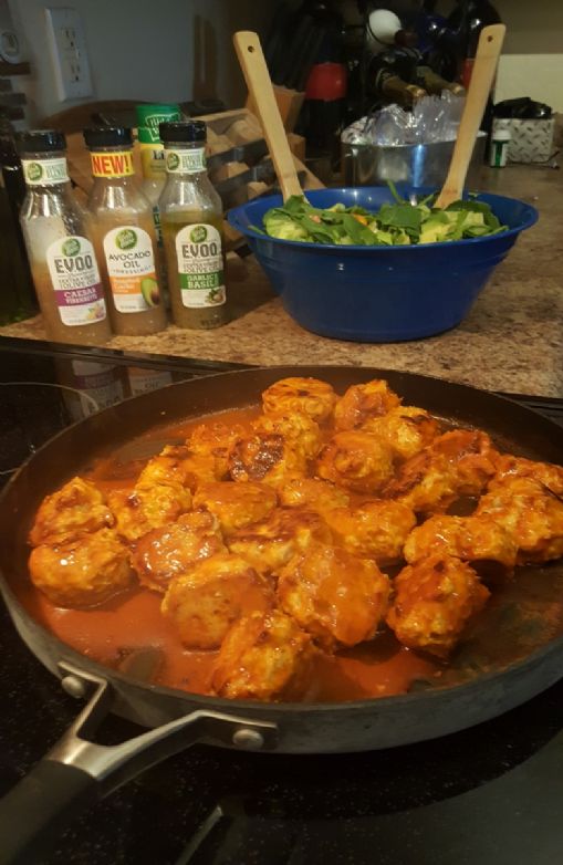 Keto friendly Buffalo chicken meatballs