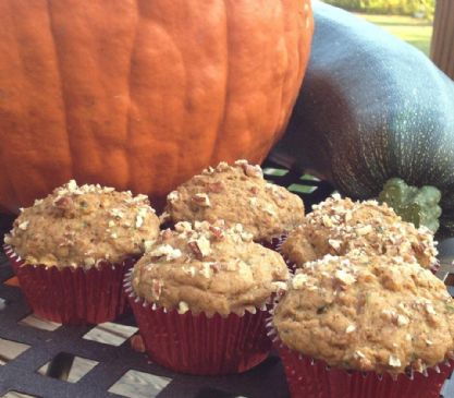 Low-Fat Pumpkin Zucchini Muffins