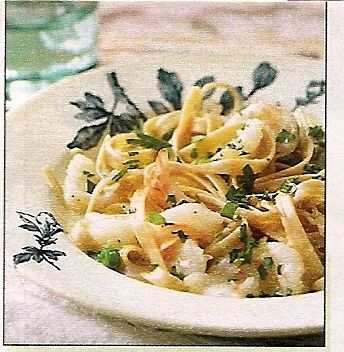 Fettuccine Alfredo with shrimp