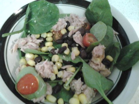 Spinach and Black bean salad