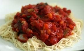 Almost Veggie Spaghetti with Gluten Free pasta.