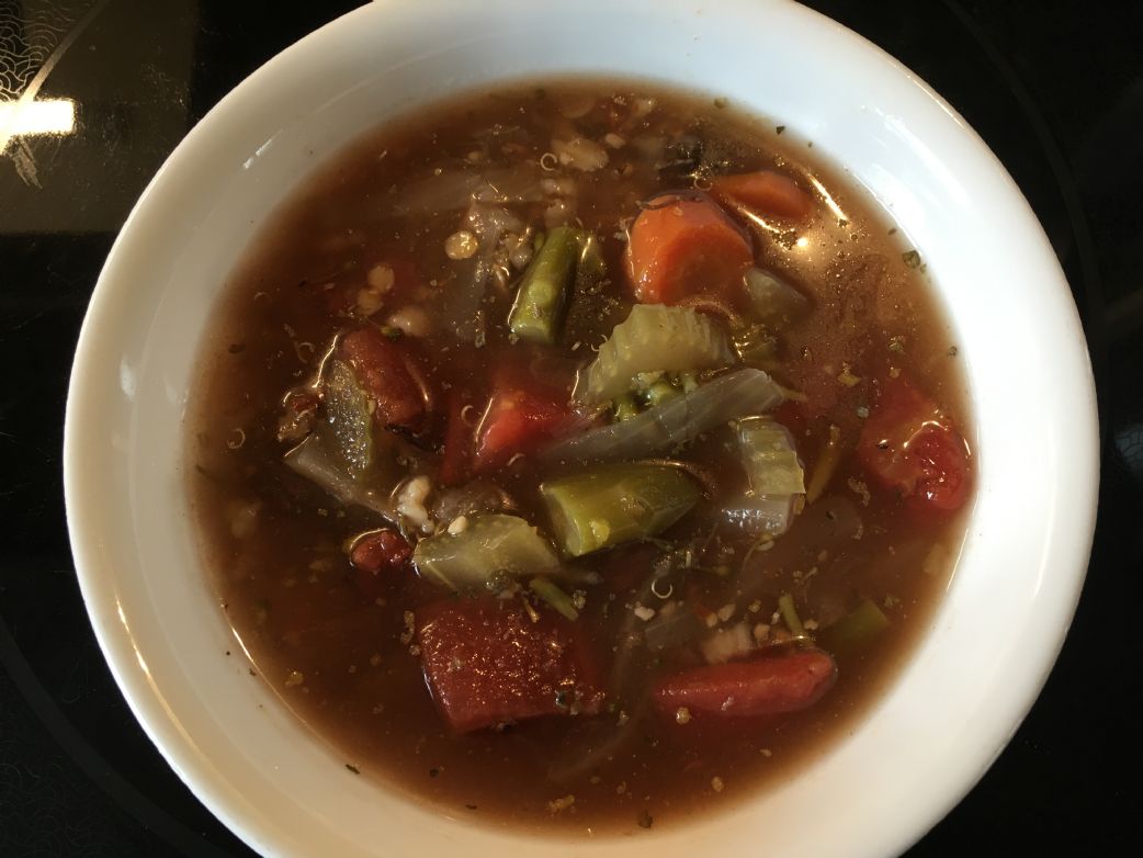 Homemade Rib Eye and Vegetables soup