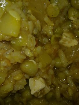 Ash gourd-Bottle gourd-Peas-Tofu pulao