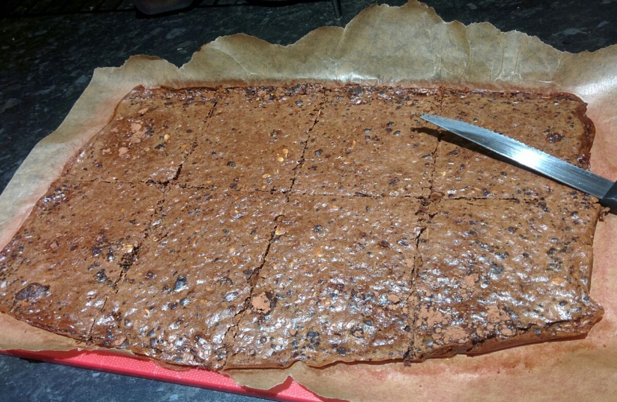 Oaty choc mint protein brownie