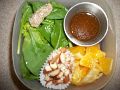 Spinach-and-Orange Salad with Almonds and Sweet-Sesame Dressing