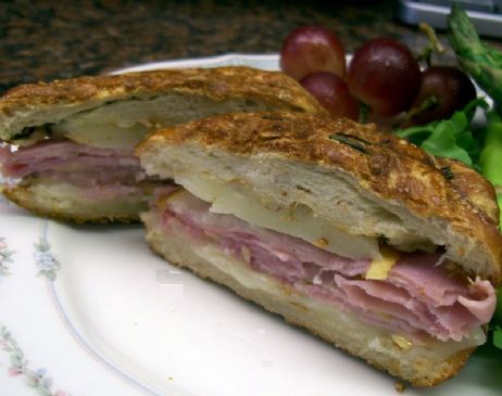 Panini Ham and Cheese Sandwich with Pears