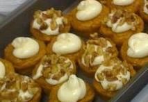 Pumpkin Cupcakes with Cream Cheese Icing and Toasted Walnuts
