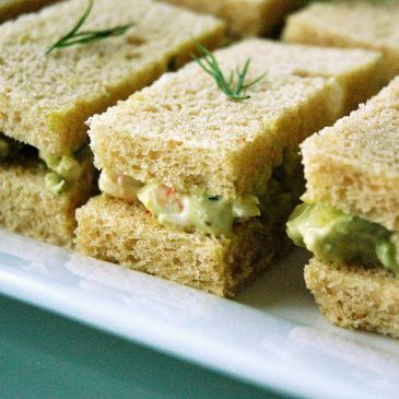 Avocado and Shrimp Tea Sandwiches