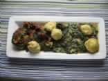 Turnip Greens with Cornbread Dumplings