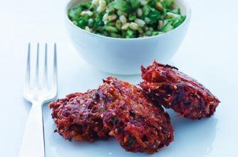 Beetroot Burgers and Barley Salad