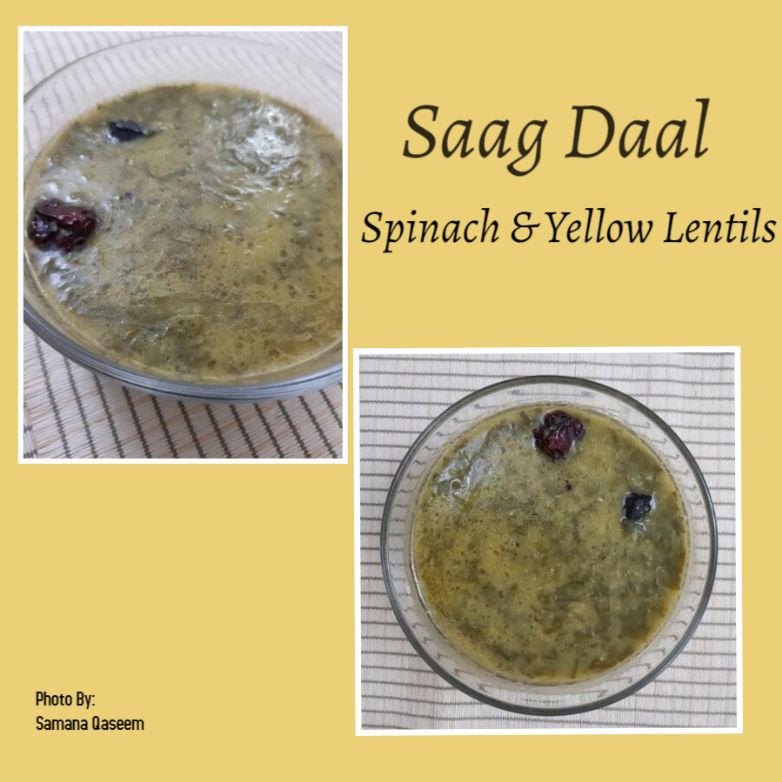 Saag Daal (Spinach and Yellow Lentils)