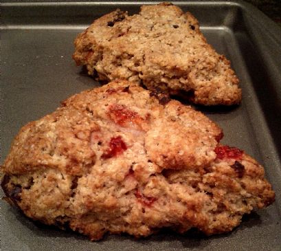 Low-Fat, Whole-Wheat, Fresh Strawberry and Dark Chocolate Scones