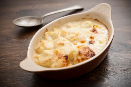 Cauliflower Cheddar Gratin with Horseradish Crumbs