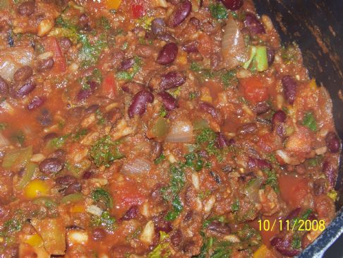 Kale and Black soy bean chili