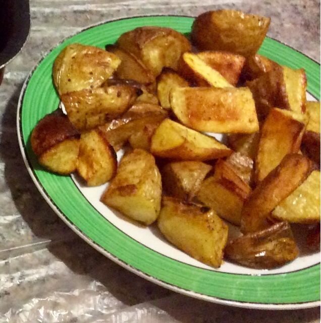 Home baked potato wedges