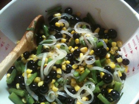 Summer Succotash with blueberries