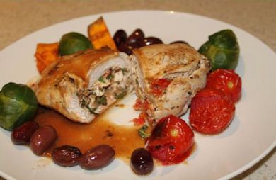 Chicken Breasts Stuffed with Goat Cheese and Sun-Dried Tomatoes