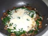 Spinach, mushrooms and mozzarella