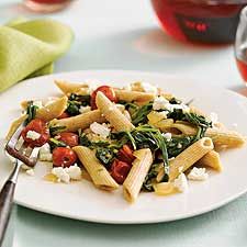 Quick Penne with Spinach and Feta