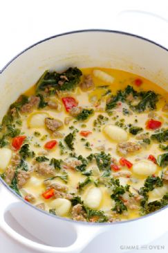 Zuppa Toscana (creamy gnocchi soup with kale and sausage)