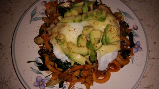 Sweet Potato Zoodles with Eggs
