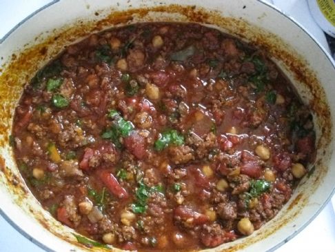 Bison and Chorizo Chili with Garbanzos