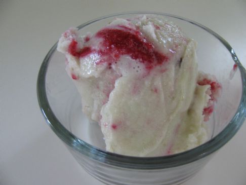 Goat Milk Mint Chocolate chip Raspberry Swirl Ice Cream