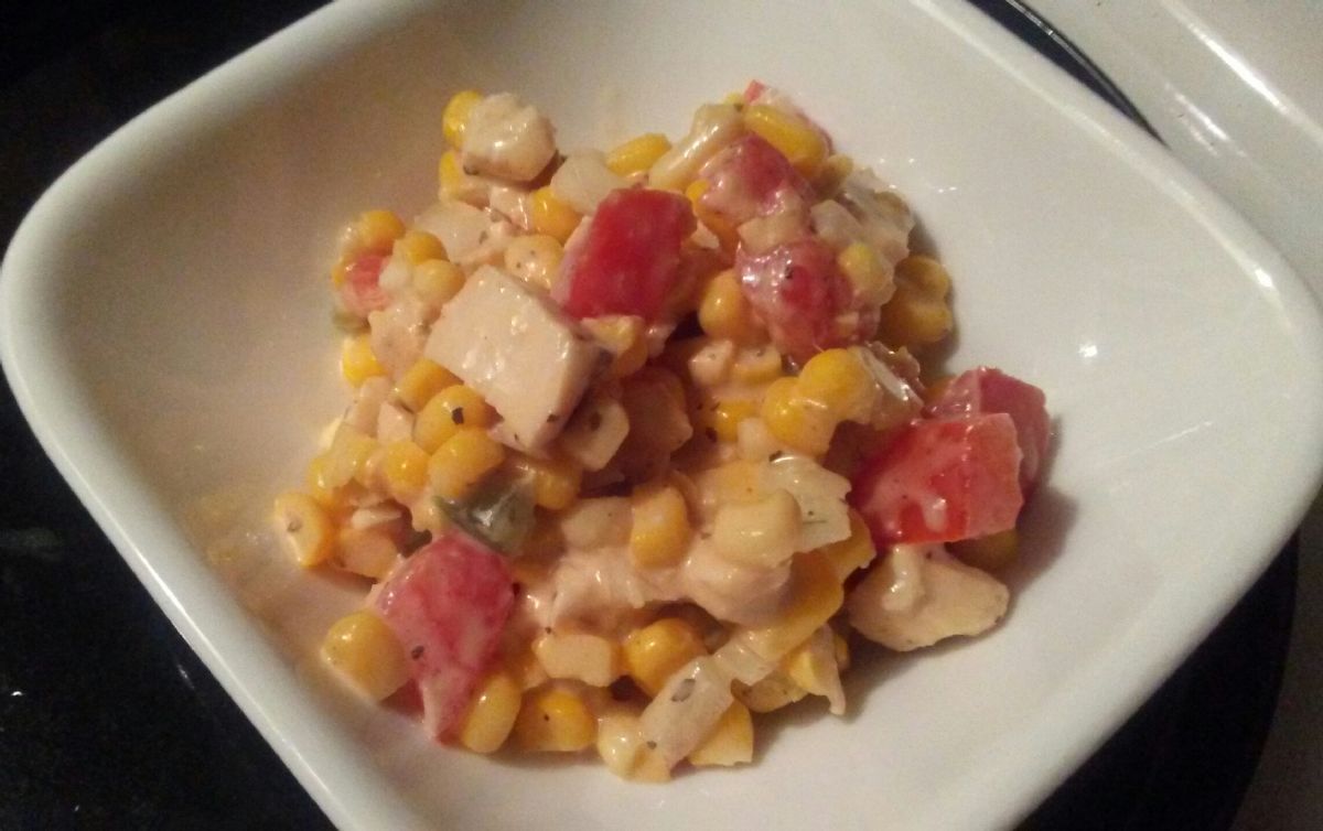 Creamy corn chicken salad