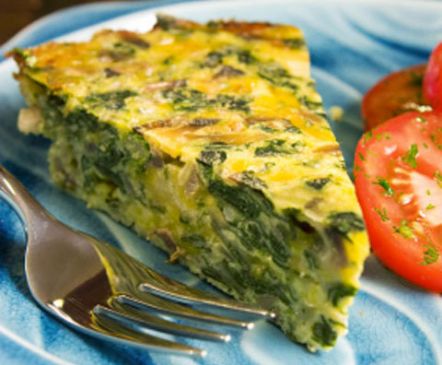 Crustless Spinach, Onion and Feta Quiche