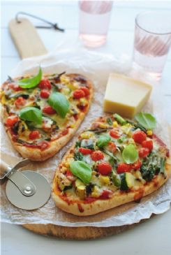 Grilled Veggie Naan Flatbread pizza