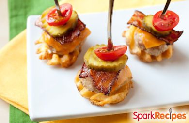 Waffle Fry Bacon Burger Bites