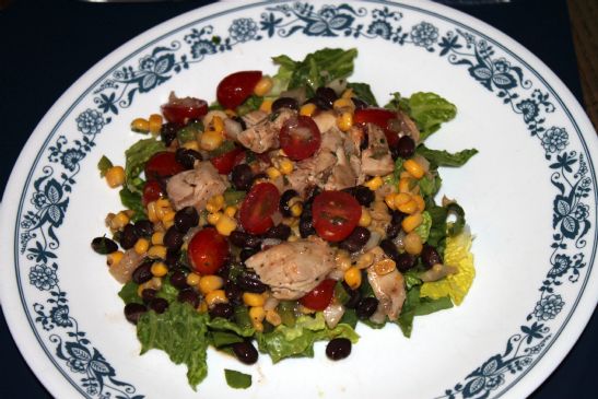 Corn, Black Bean and Tomato Salad with Chicken