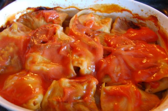 Polish Vegetarian Cabbage Rolls with rice and eggs
