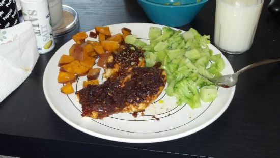 Chipotle Glazed Chicken with Sweet Potatoes