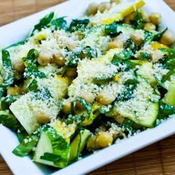 Marinated Summer Squash and Chickpea Salad with Lemon, Herbs, and Parmesan