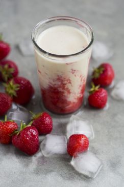 Strawberry Peanut Butter Milkshake - a Cannelle et Vanille recipe