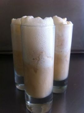 Blended A&W Root Beer Float with Bluebell Homemade Vanilla Ice Cream