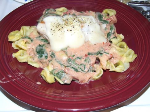 Chicken and Tortellini with Creamy Tomato Sauce