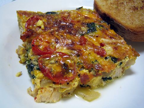 Crustless Chicken and Spinach Quiche