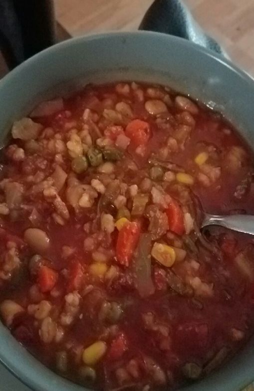 Healthy veggie barley soup