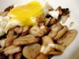 Roasted Garlic and Feta Mushrooms with Runny Egg