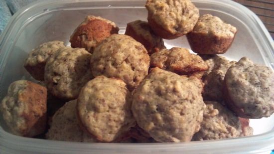 Mini Banana Nut Muffins with Flax Meal