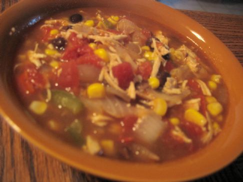 Mexcian Chicken Soup with Black Beans and Veggies
