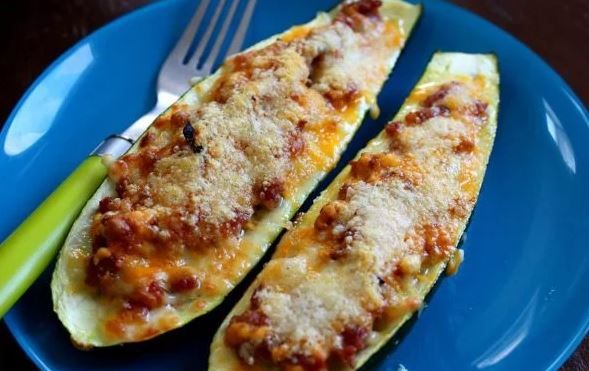 Beef - Stuffed Zucchini with Beef and Cheese