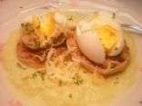 Coddled Eggs with Leek Sauce and Cheese